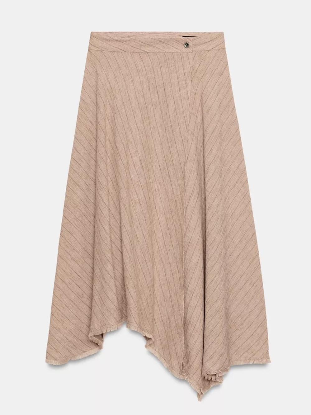 Zara Asymmetrical Midi Skirt in Light Taupe
